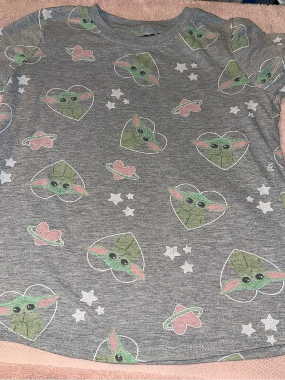 Star Wars Girls Size L 10 12 Large Gray Mandalorian Shirt